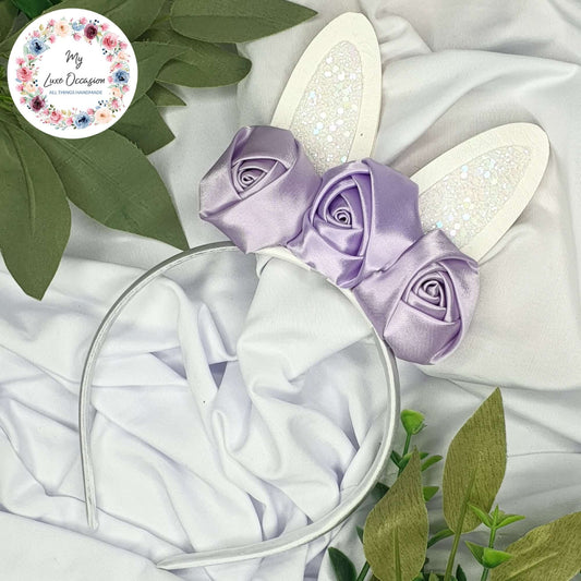 Lilac Floral Easter Bunny Ears Headband