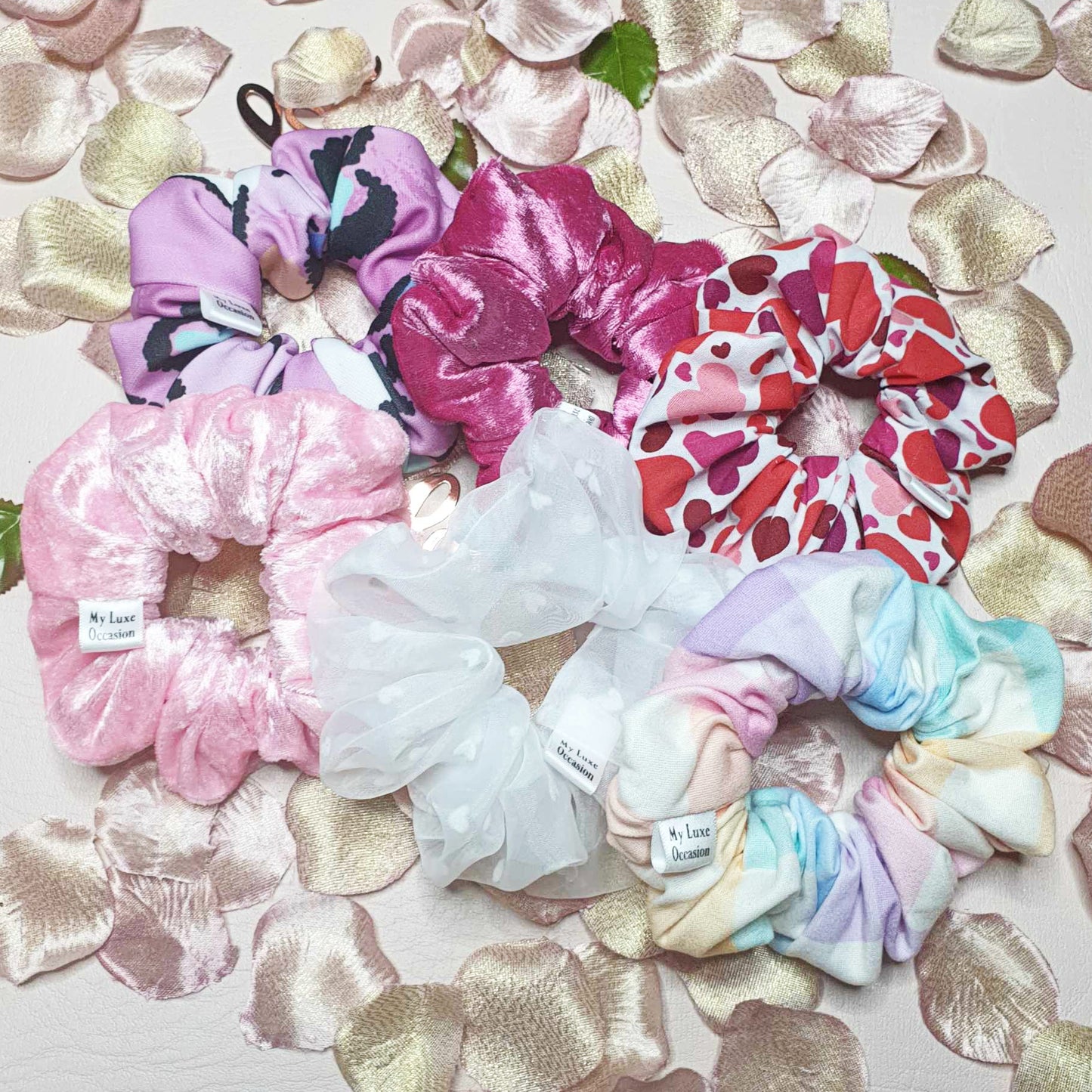 Pastel Heart Scrunchie