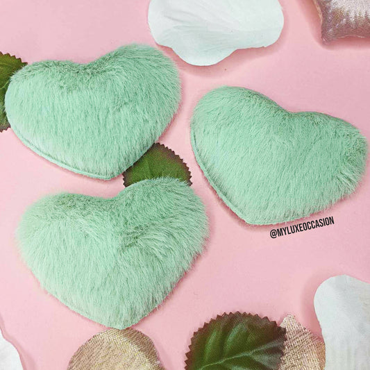 Green Plush Heart Snap Clip