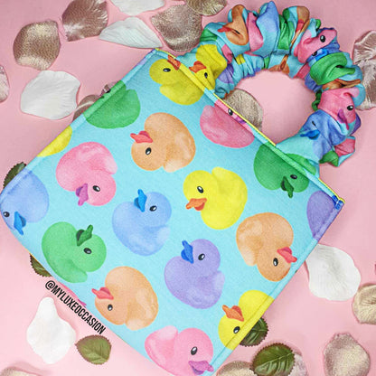 Multi Colour Rubber Duck Bag with Scrunchie Handles