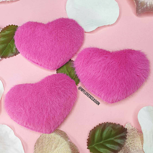 Pink Plush Heart Snap Clip