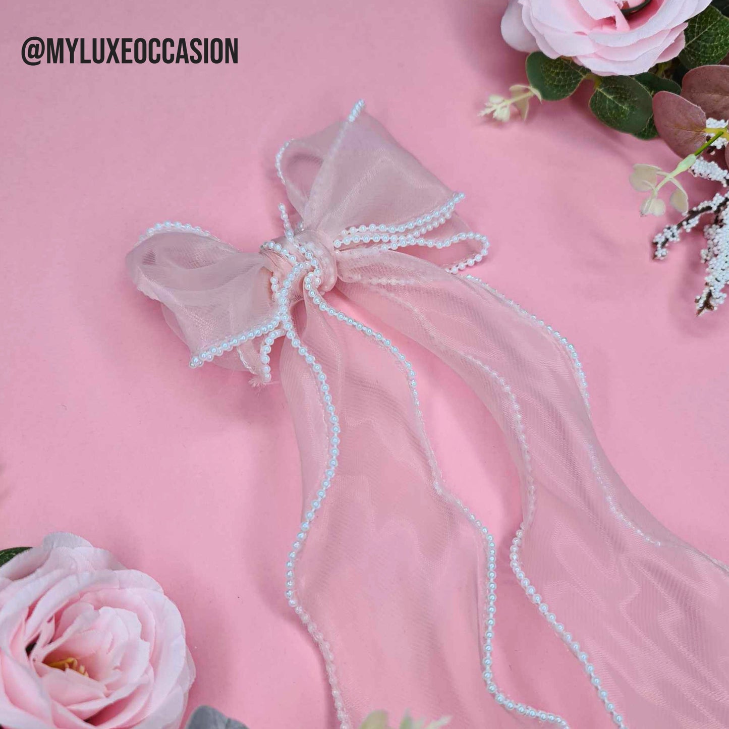 Pink Pearl Edge Bow