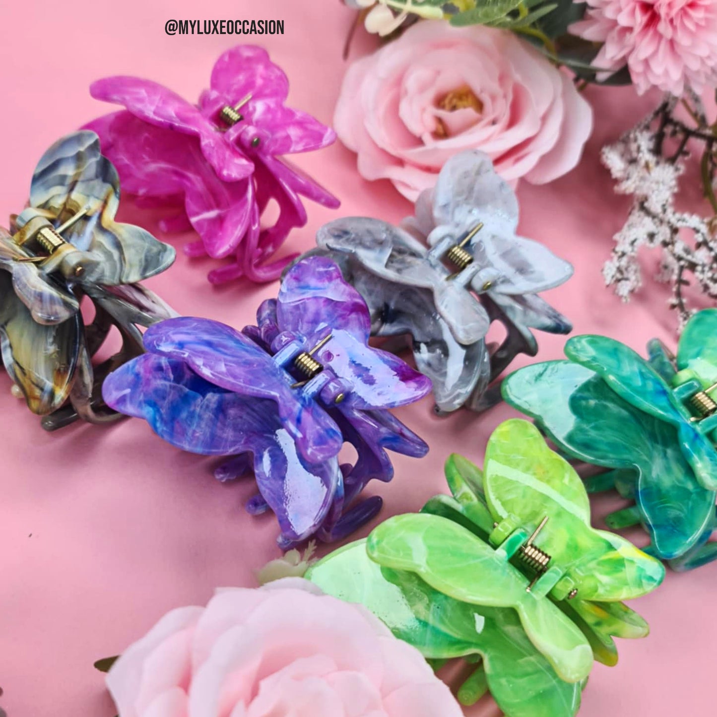 Various Colours - Butterfly Claw Clips