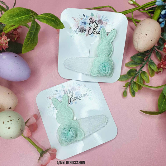 Mint Green Easter Bunny Snapclip for Hair