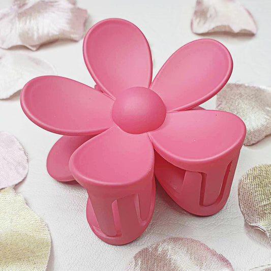 Raspberry Large Flower Hair Claw Clips