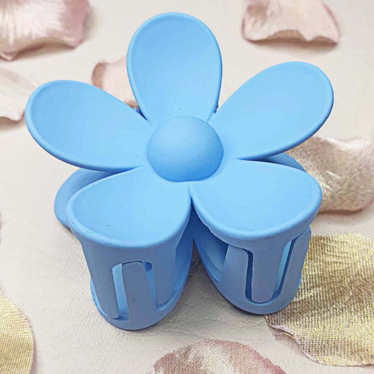 Blue Large Flower Hair Claw Clips