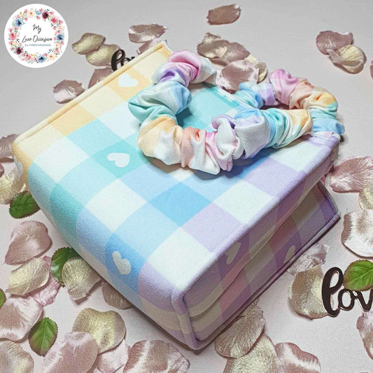 Valentine Scrunchie Bag - Pastel Hearts