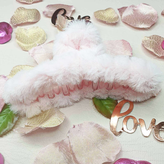 Light Pink Large Plush Hair Claw Clip