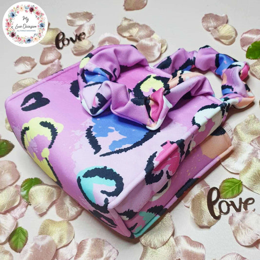 Valentine Scrunchie Bag - Purple Hearts