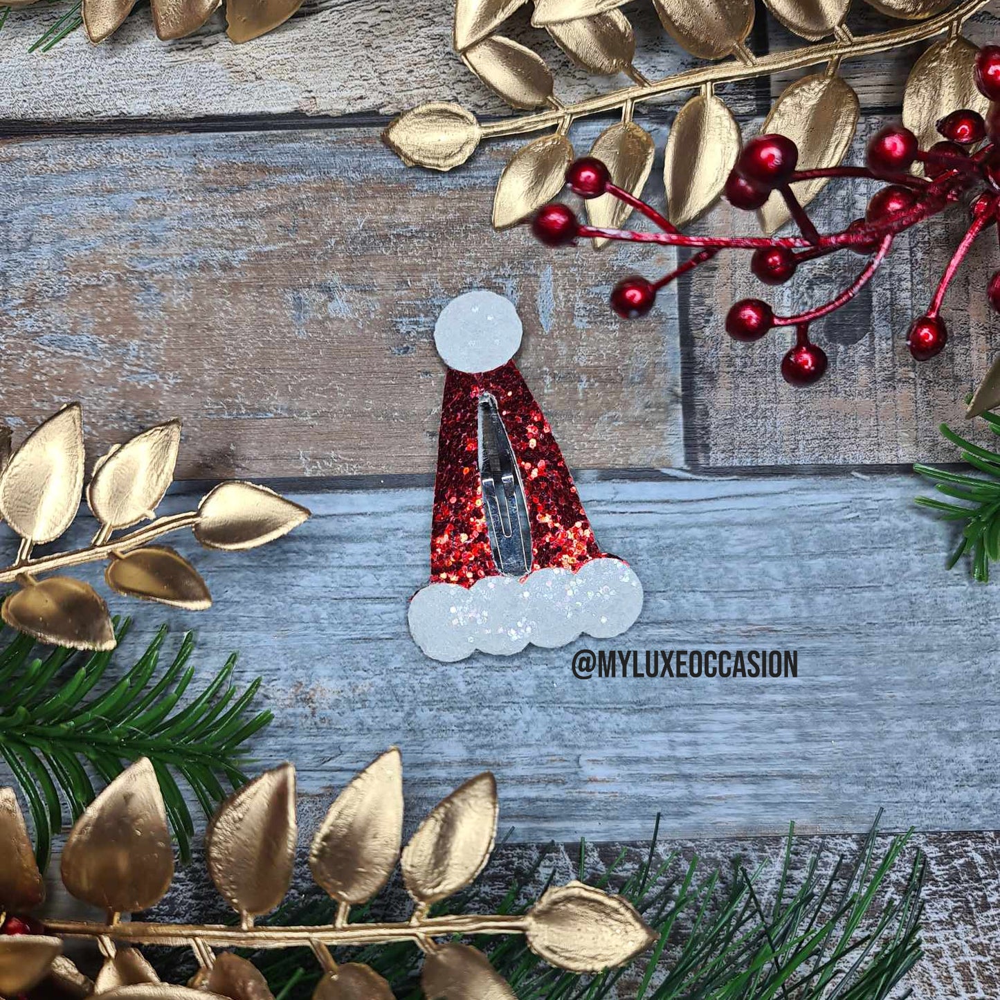 Santa Hat Snapclips - Christmas