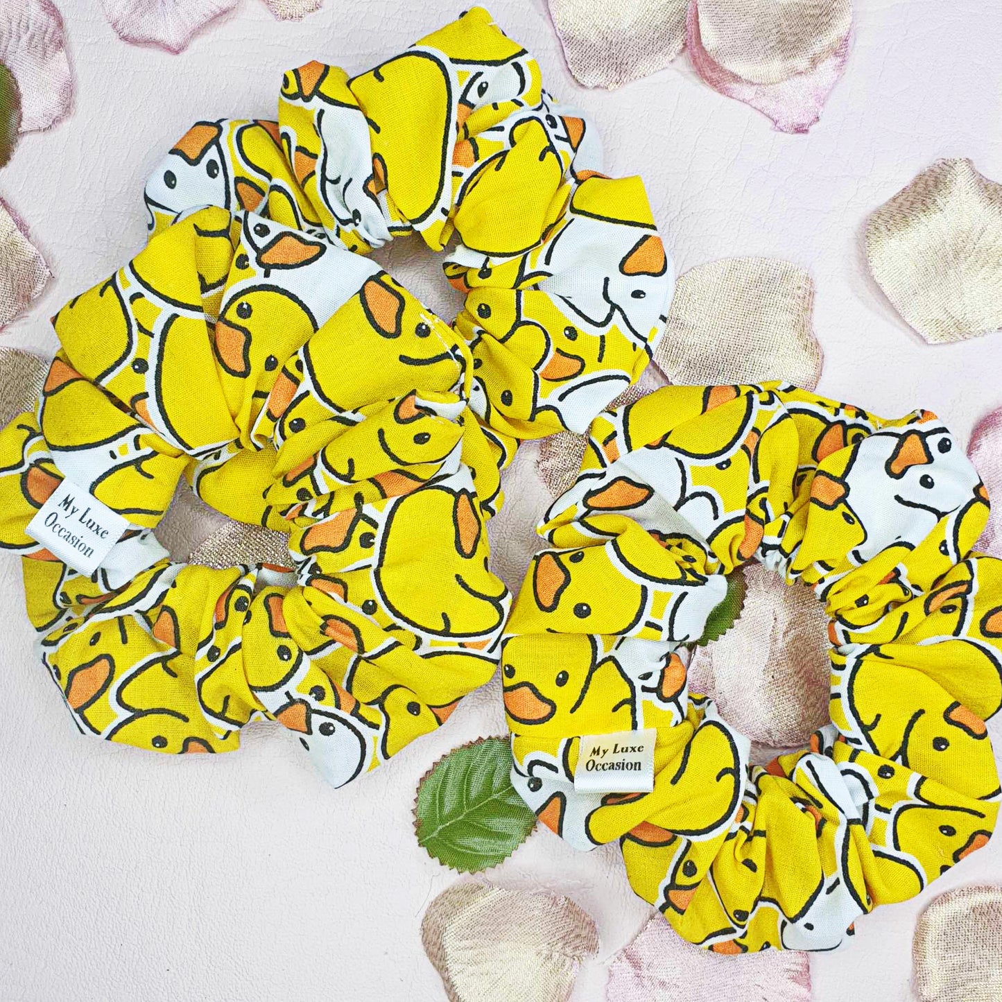 Yellow Rubber Duck Scrunchie handmade by myluxeoccasion