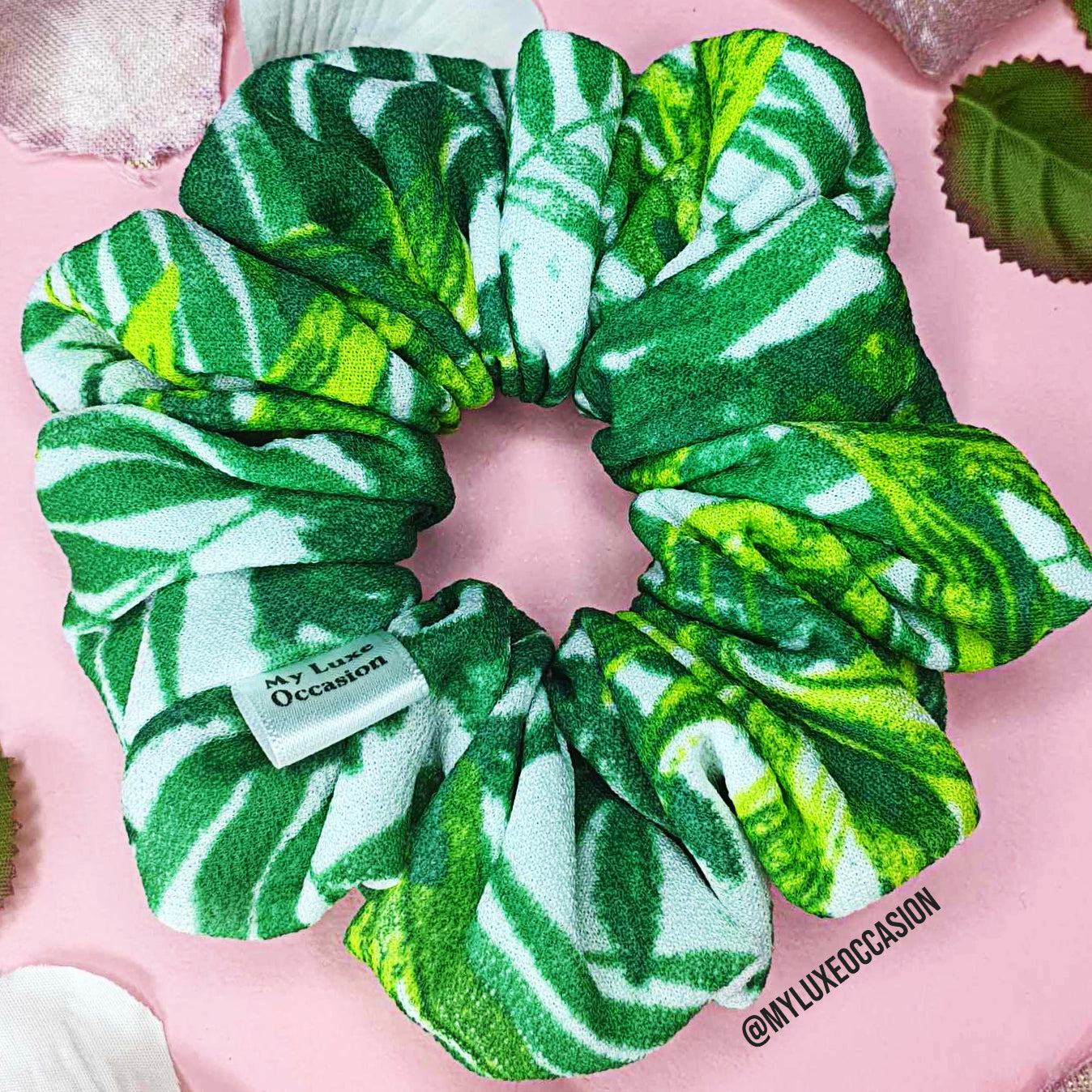 Tropical Leaves Scrunchie