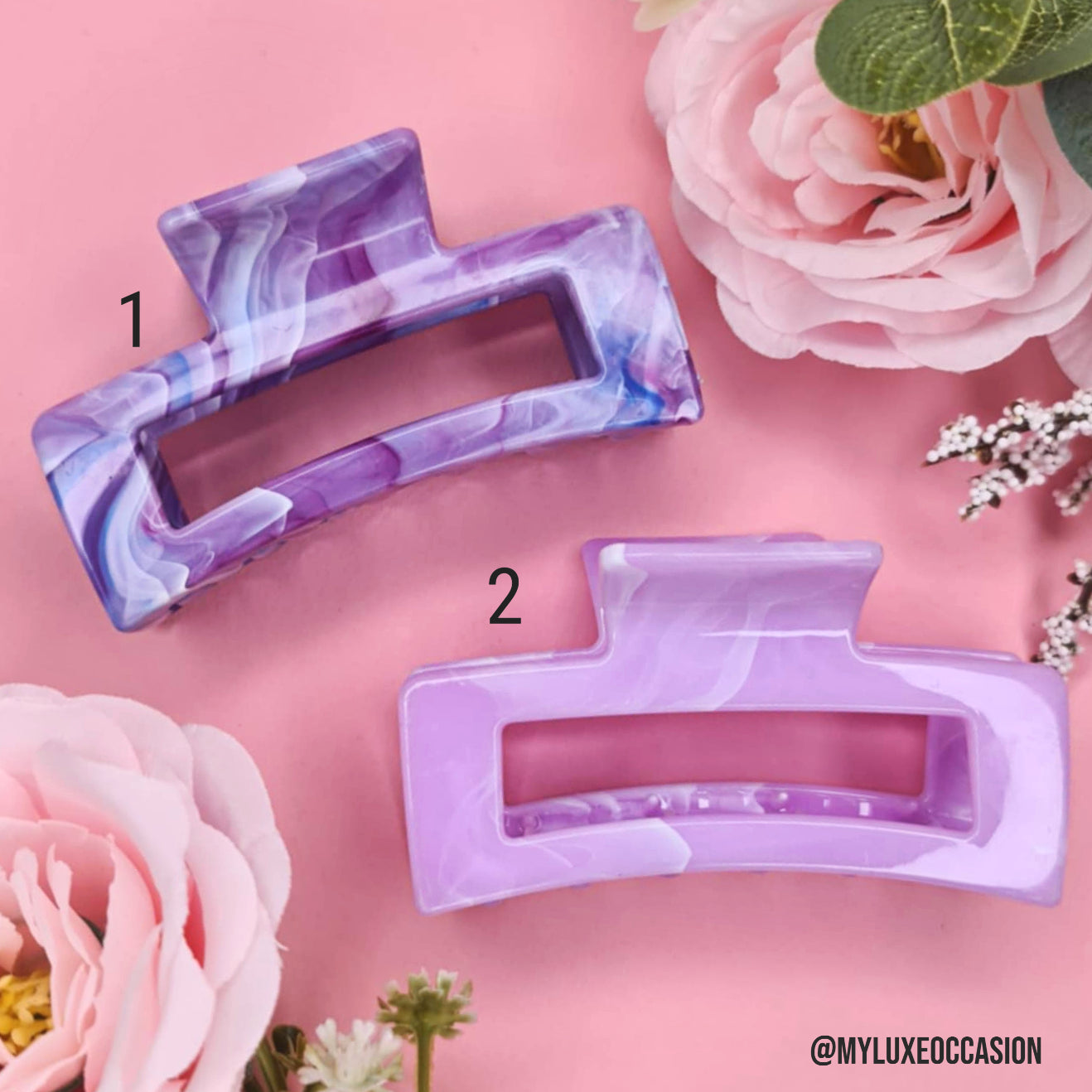 Various Purples Rectangle Claw Clips