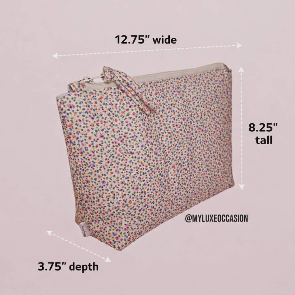 Floral Extra Large Quilted Pouch