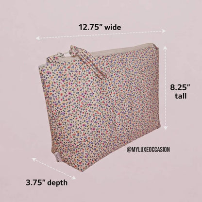 Floral Extra Large Quilted Pouch