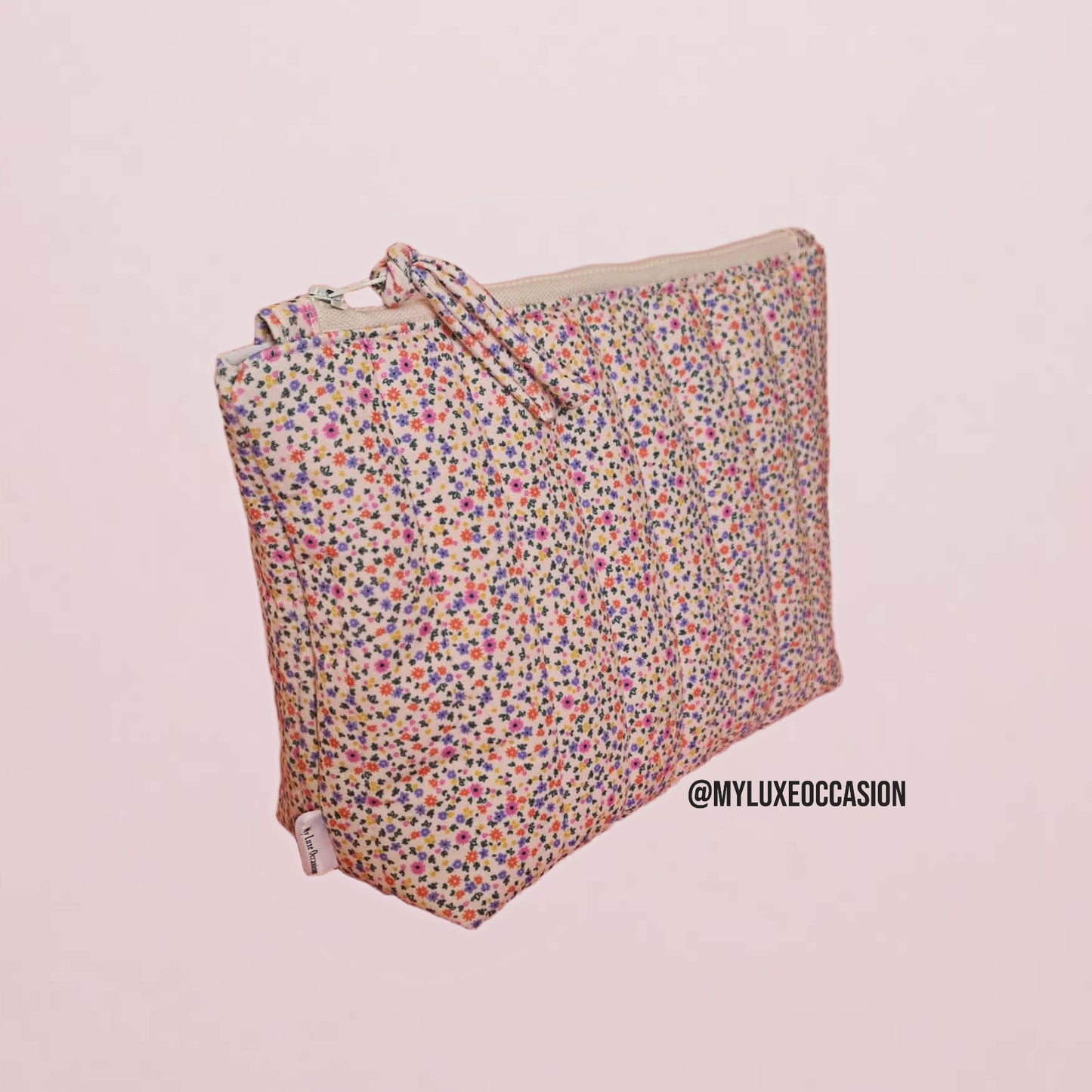 Floral Extra Large Quilted Pouch