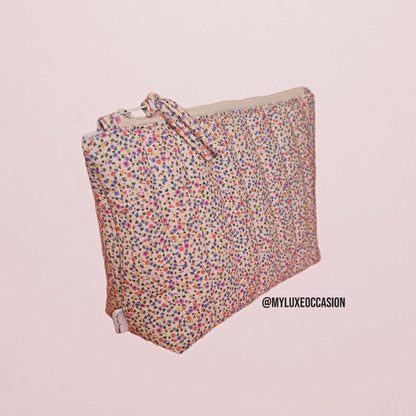 Floral Extra Large Quilted Pouch