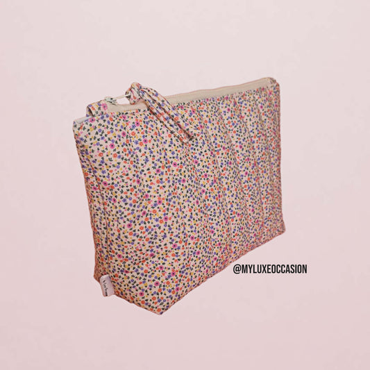 Floral Extra Large Quilted Pouch