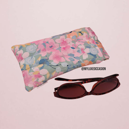 Pastel Watercolour Floral - Quilted Flex Frame Sunglasses Case