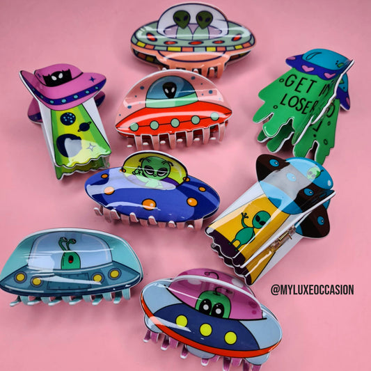Alien Hair Claw Clips