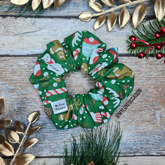 Christmas Delights - Green - Scrunchie - Christmas
