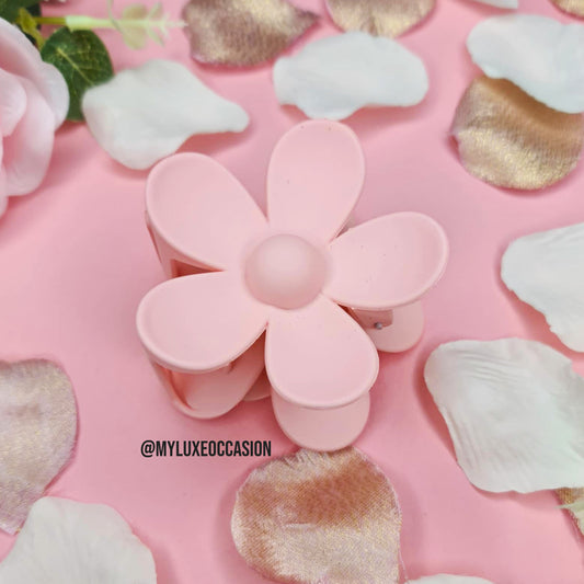 Light Pink Large Flower Hair Claw Clips
