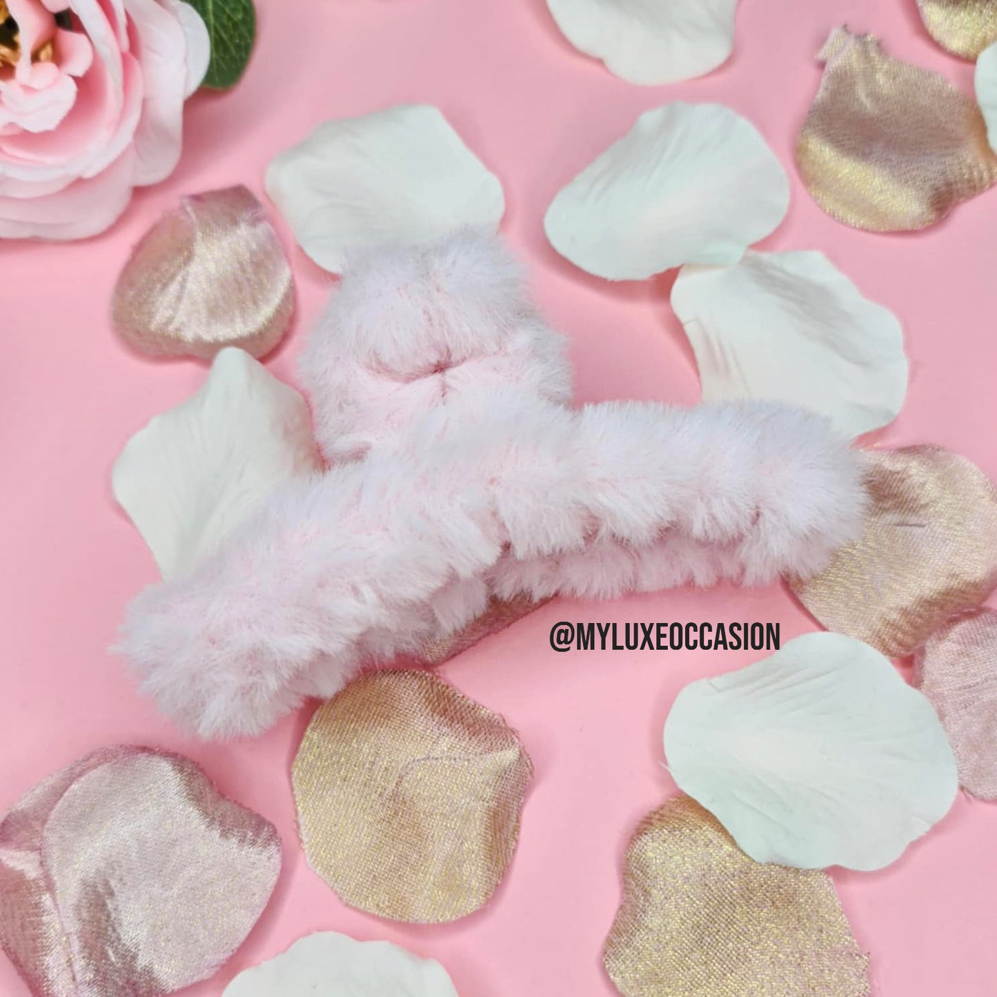 Light Pink Large Plush Hair Claw Clip