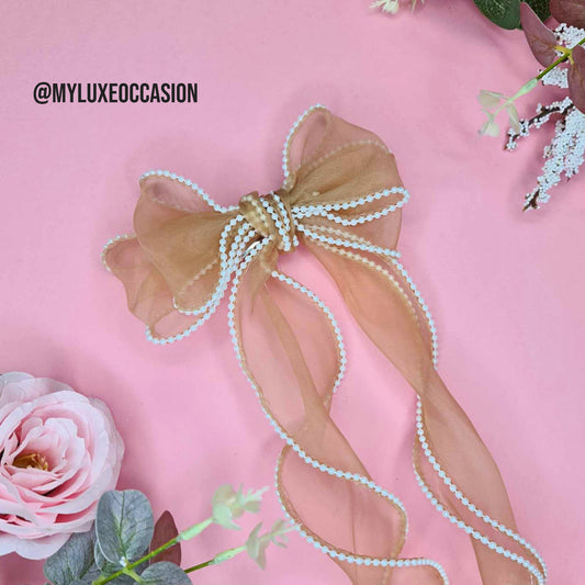 Brown Pearl Edge Bow