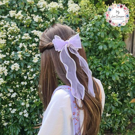 Purple Pearl Edge Bow