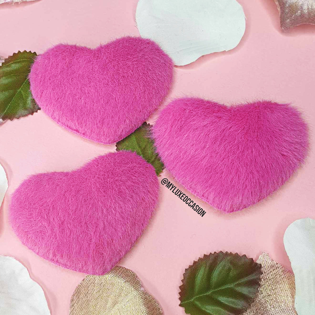 Pink Plush Heart Snap Clip
