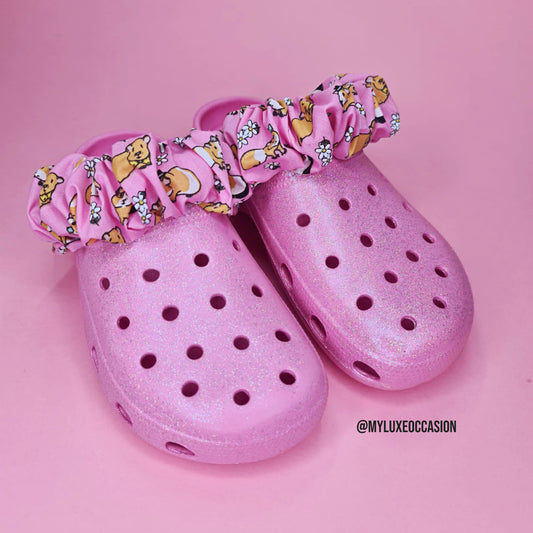 Pink Guinea Pig Cronchies - Scrunchies for your shoes - Strap Covers