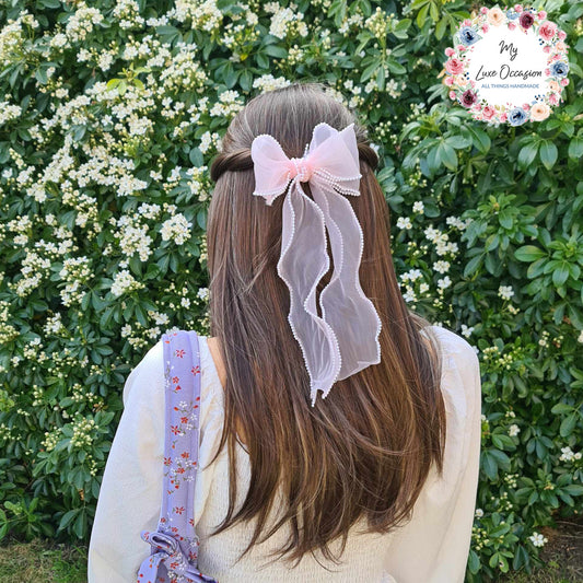 Pink Pearl Edge Bow
