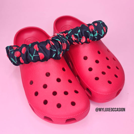 Red Cherries Cronchies - Scrunchies for your shoes - Strap Covers