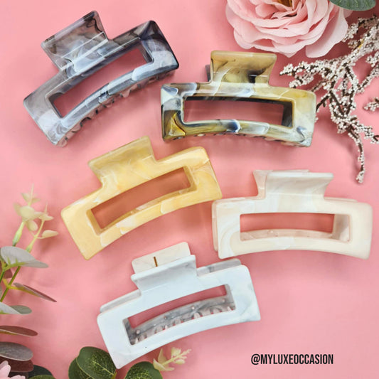 Various Neutral Shades Rectangle Claw Clips
