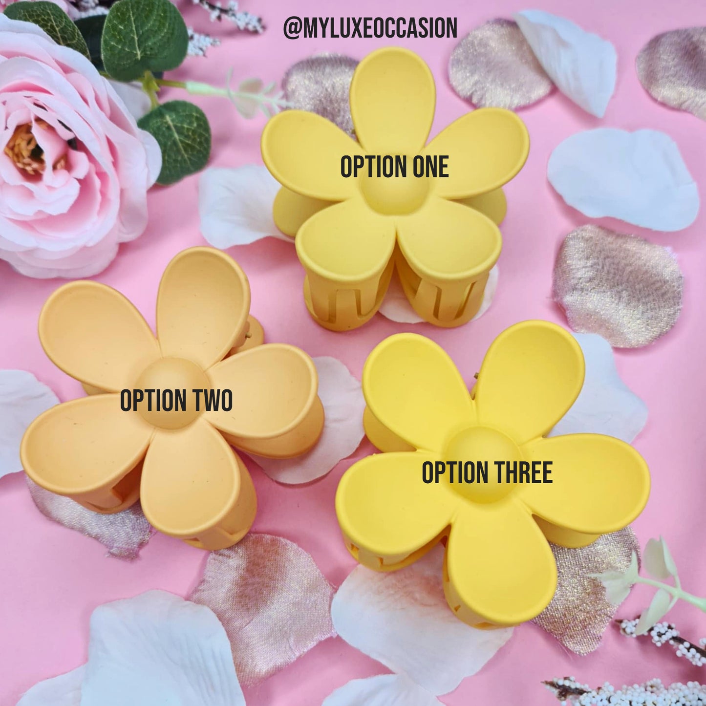 Yellow Large Flower Hair Claw Clips