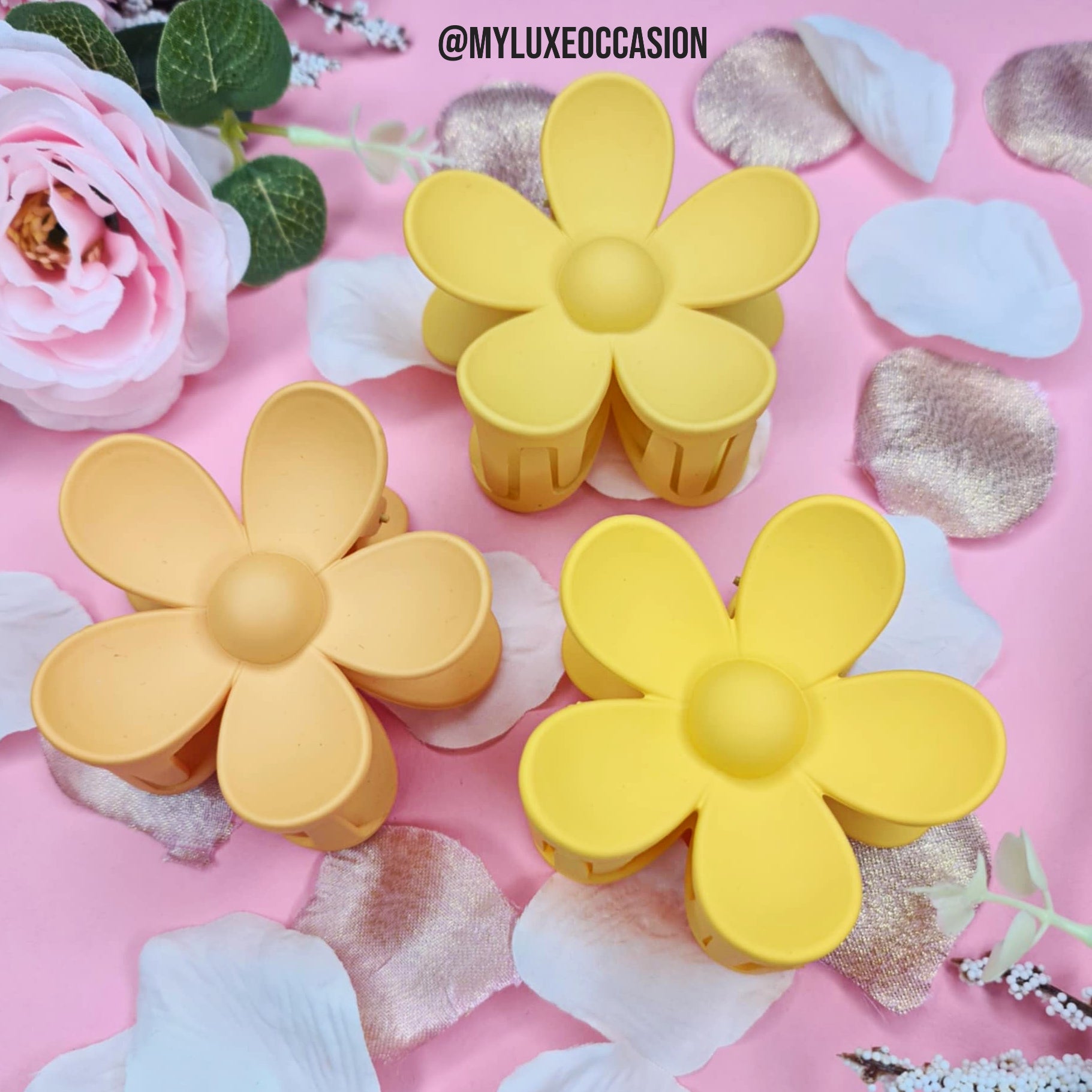 3 Types of Yellow Flower Hair Claw Clips