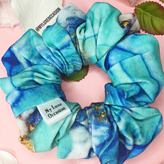 Blue Marble Scrunchie