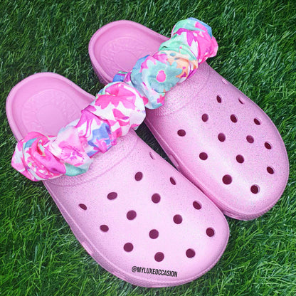 Bright Floral Cronchies - Scrunchies for your shoes - Strap Covers