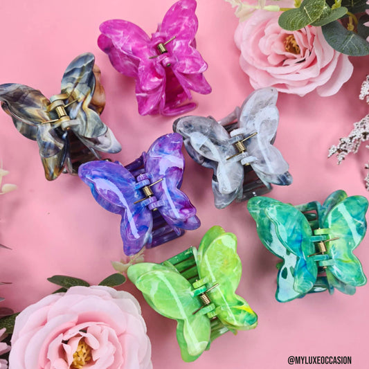 Various Colours - Butterfly Claw Clips