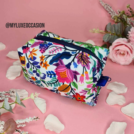 Tropical Florals - Quilted Makeup/ Toiletry Bag