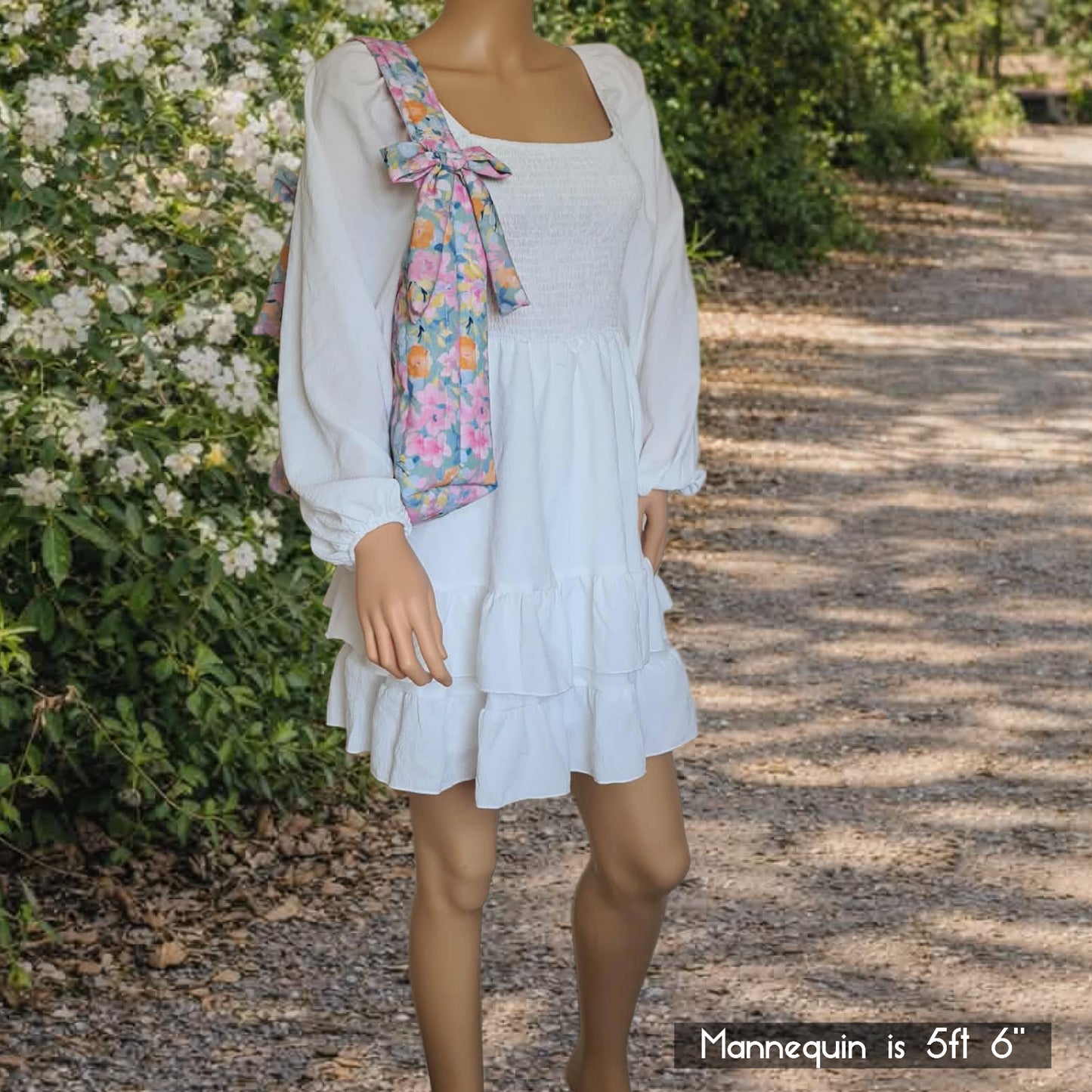 Pastel Watercolour Floral Slouchy Bow Bag