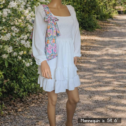 Pastel Watercolour Floral Slouchy Bow Bag