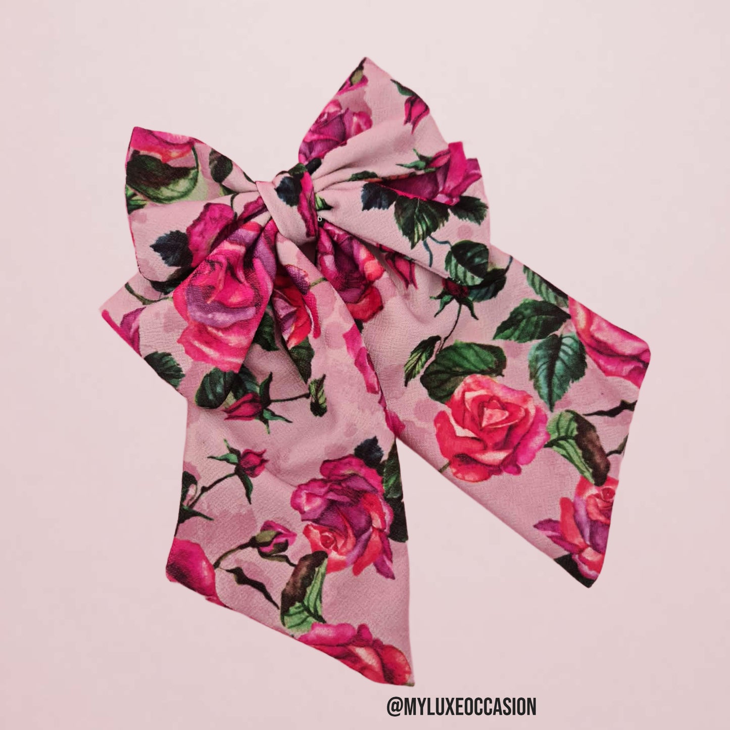 Pink Roses Big Bow