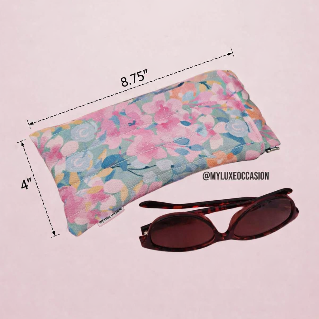 Pastel Watercolour Floral - Quilted Flex Frame Sunglasses Case