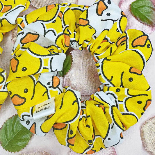Yellow Rubber Duck Scrunchie handmade by myluxeoccasion