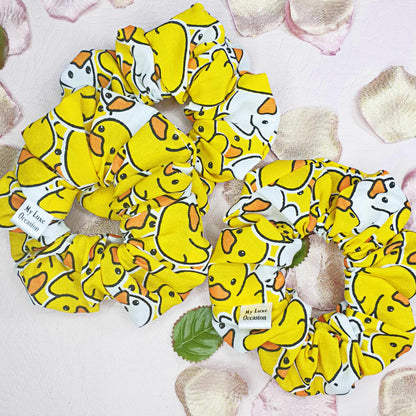 Yellow Rubber Duck Scrunchie handmade by myluxeoccasion