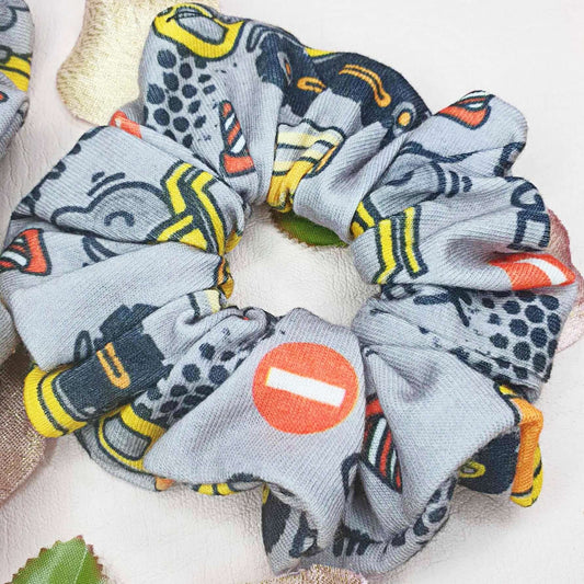 Construction Digger Scrunchie handmade by myluxeoccasion