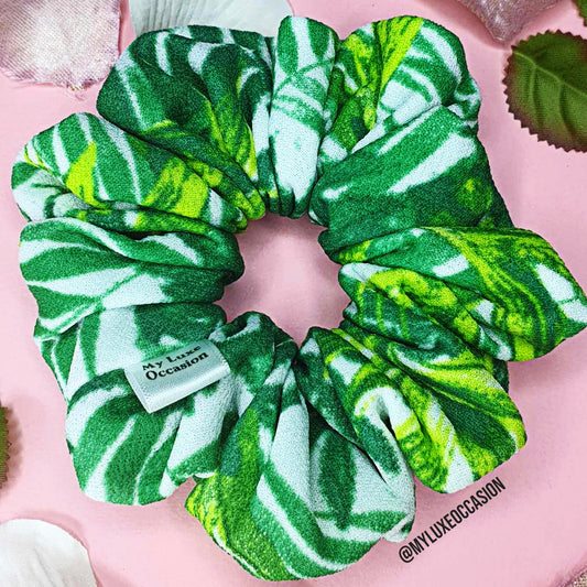 Tropical Leaves Scrunchie