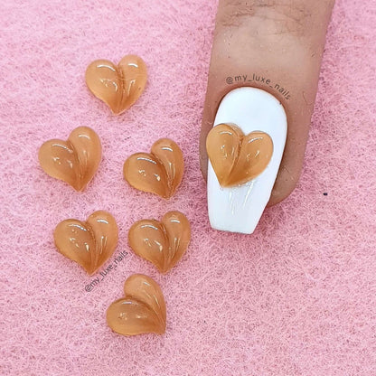 3D Hearts - Nail art